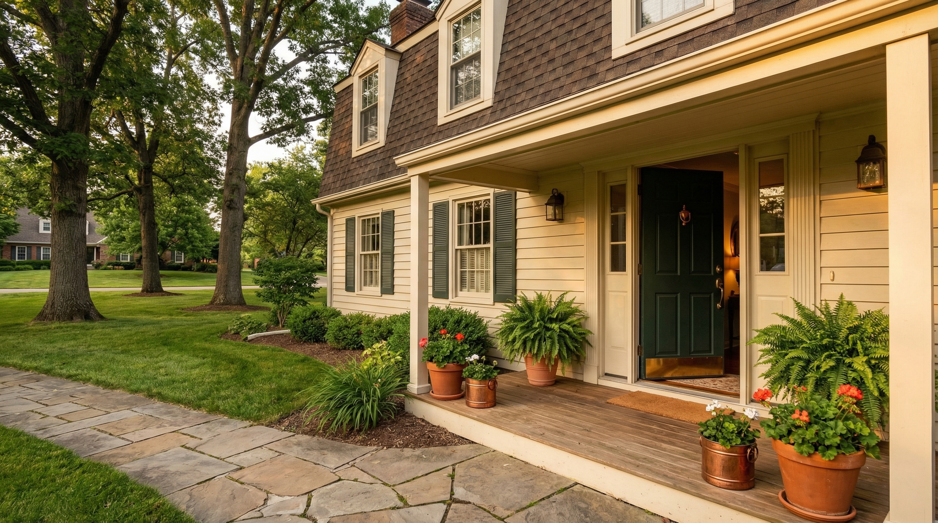 Welcoming front porch of a well-maintained Ohio home